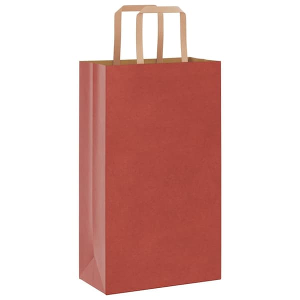 vidaXL kraftpapirposer 50 stk. med håndtag 21x11x36 cm rød