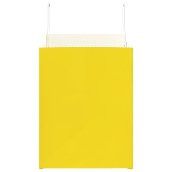 vidaXL Kraftpapperspåsar 250 st med handtag gul 32x22x28 cm