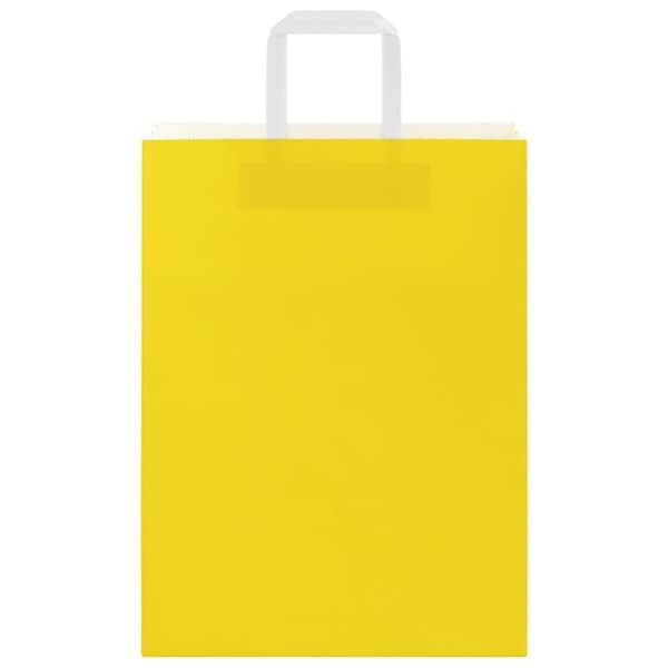 vidaXL Kraftpapperspåsar 50 st med handtag gul 26x12x35 cm