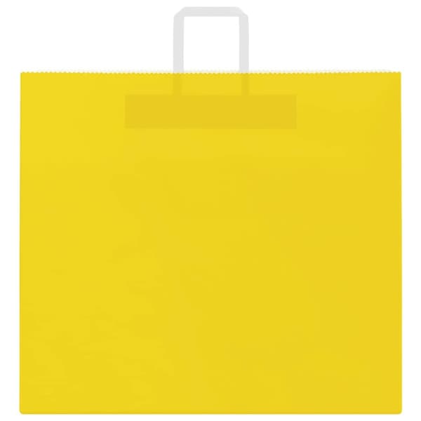 vidaXL Kraftpapperspåsar 50 st med handtag gul 54x15x49 cm