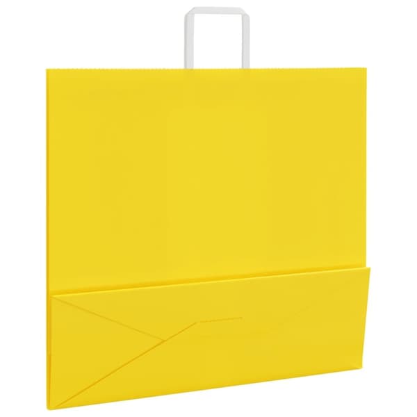 vidaXL Kraftpapperspåsar 50 st med handtag gul 54x15x49 cm