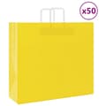Miniatyrbild 1 av 11: vidaXL Kraftpapperspåsar 50 st med handtag gul 54x15x49 cm