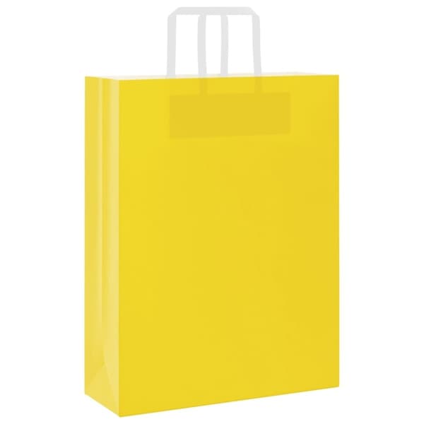 vidaXL kraftpapirposer 250 stk. med håndtag 32x12x42 cm gul
