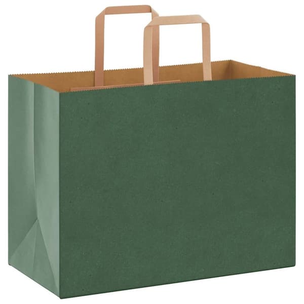 vidaXL kraftpapirposer 50 stk. med håndtag 32x17x25 cm grøn