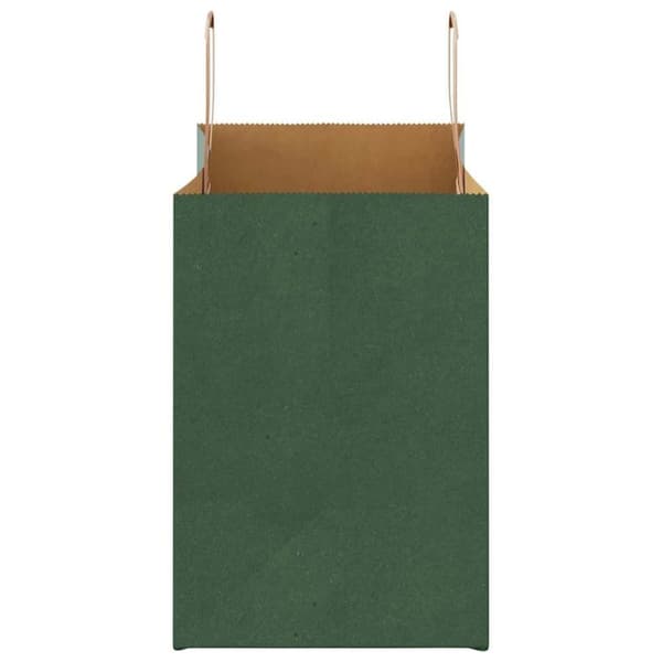 vidaXL kraftpapirposer 50 stk. med håndtag 32x17x25 cm grøn