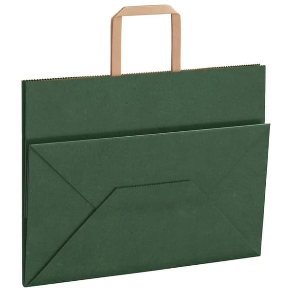 vidaXL kraftpapirposer 50 stk. med håndtag 32x17x25 cm grøn