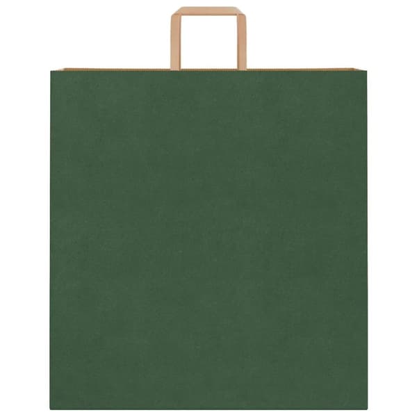 vidaXL Kraftpapperspåsar 250 st med handtag grön 45x17x48 cm
