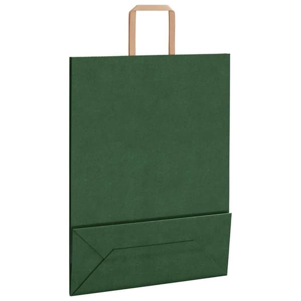 vidaXL kraftpapirposer 250 stk. med håndtag 32x12x42 cm grøn