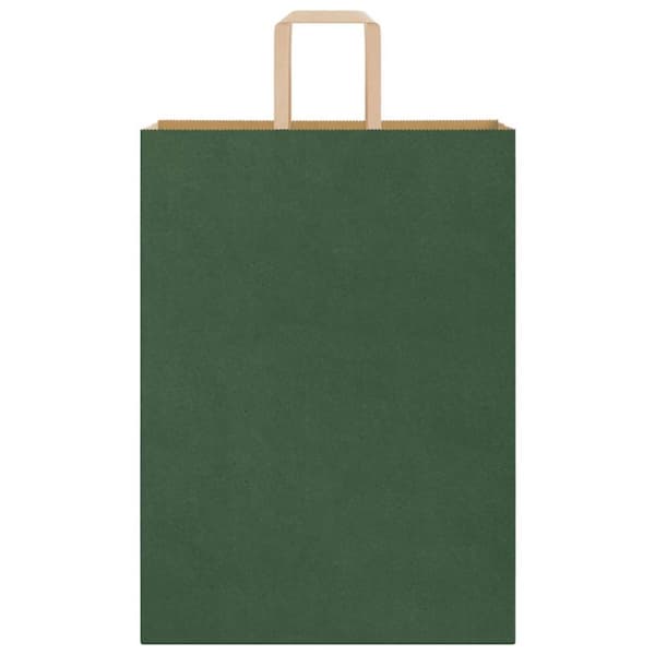 vidaXL kraftpapirposer 250 stk. med håndtag 32x17x44 cm grøn