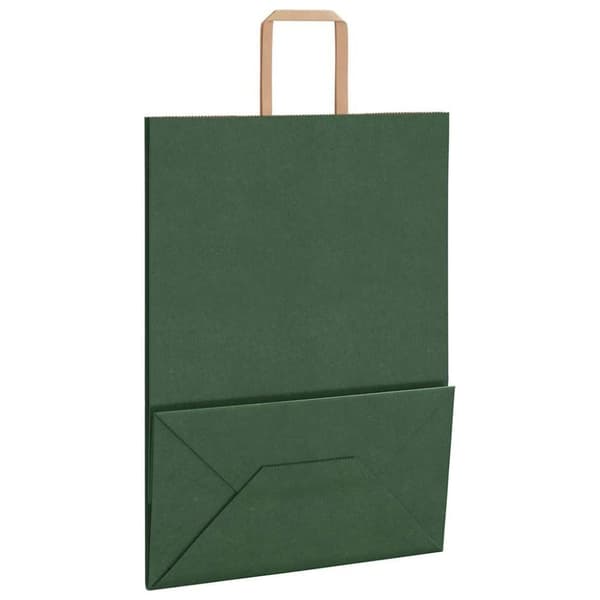 vidaXL kraftpapirposer 250 stk. med håndtag 32x17x44 cm grøn