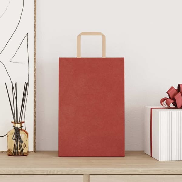 vidaXL Paperikassit 250 kpl kahvoilla punainen 21x11x31 cm