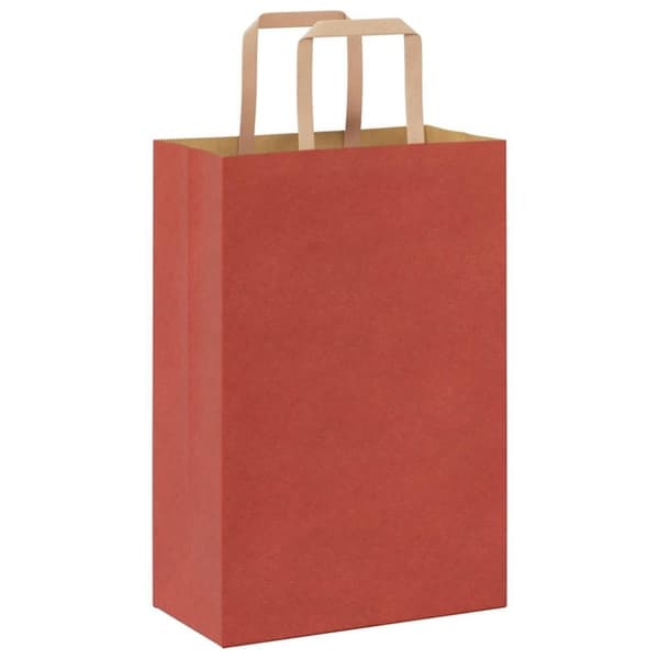 vidaXL kraftpapirposer 50 stk. med håndtag 21x11x31 cm rød
