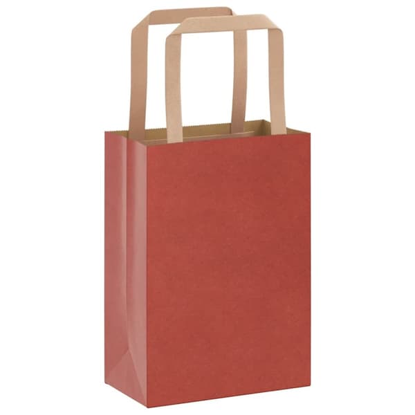 vidaXL kraftpapirposer 250 stk. med håndtag 15x8x21 cm rød