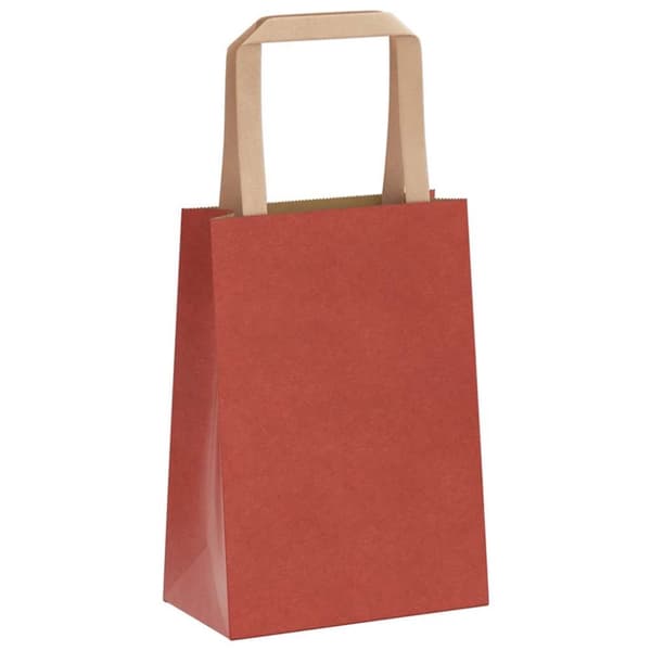 vidaXL kraftpapirposer 250 stk. med håndtag 15x8x21 cm rød