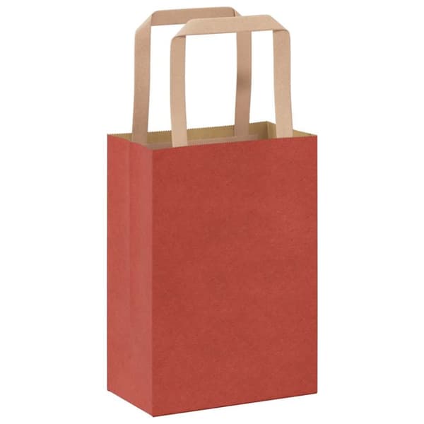 vidaXL kraftpapirposer 250 stk. med håndtag 15x8x21 cm rød