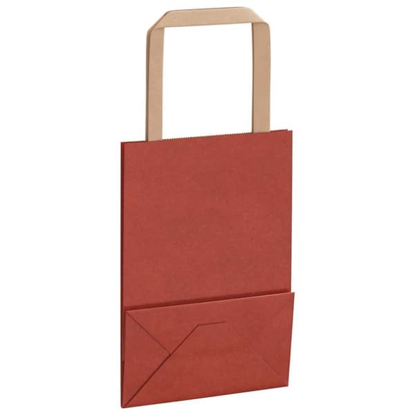 vidaXL kraftpapirposer 250 stk. med håndtag 15x8x21 cm rød
