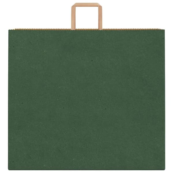 vidaXL kraftpapirposer 250 stk. med håndtag 54x15x49 cm grøn