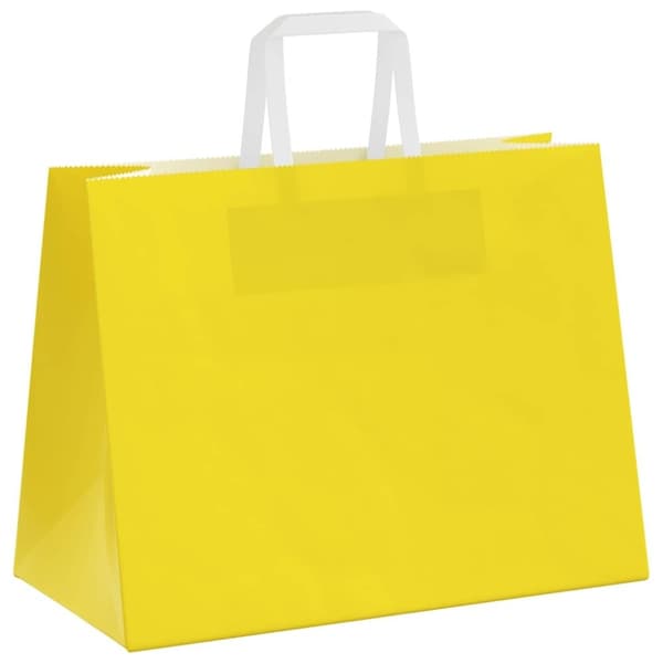 vidaXL kraftpapirposer 250 stk. med håndtag 32x17x25 cm gul