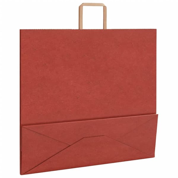 vidaXL kraftpapirposer 50 stk. med håndtag 54x15x49 cm rød