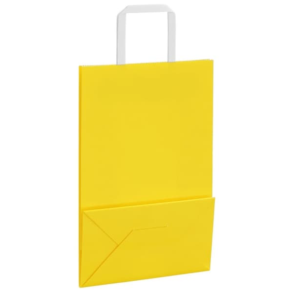 vidaXL kraftpapirposer 50 stk. med håndtag 21x11x31 cm gul