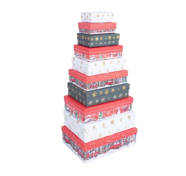Box NOEL 33x23,5cm, with a lid, mix