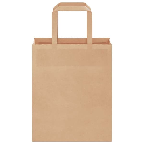 vidaXL Kraftpapperspåsar 50 st med handtag brun 18x8x22 cm