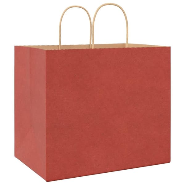 vidaXL Papirposer 50 stk med håndtak rød 32x22x28 cm
