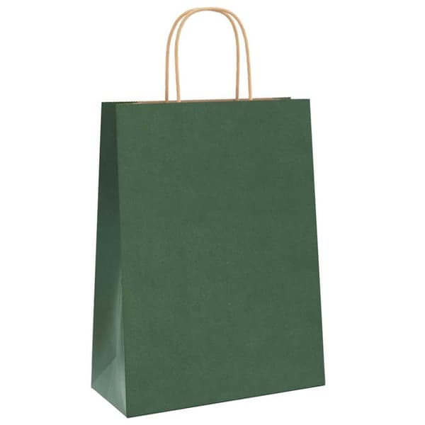vidaXL Kraftpapperspåsar 50 st med handtag grön 26x12x35 cm
