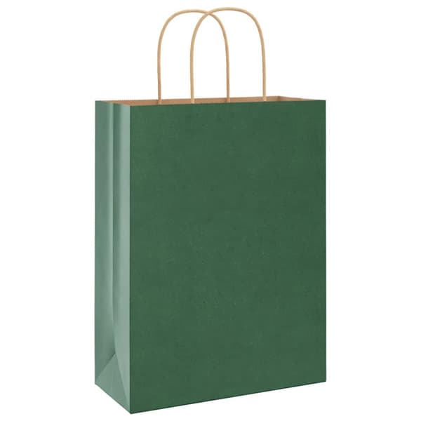 vidaXL Kraftpapperspåsar 50 st med handtag grön 26x12x35 cm