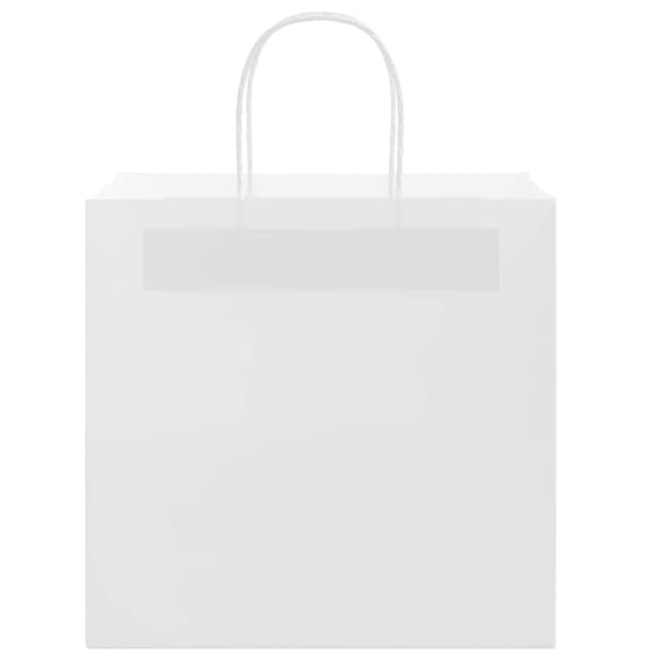 vidaXL Kraftpapperspåsar 50 st med handtag vit 26x17x25 cm