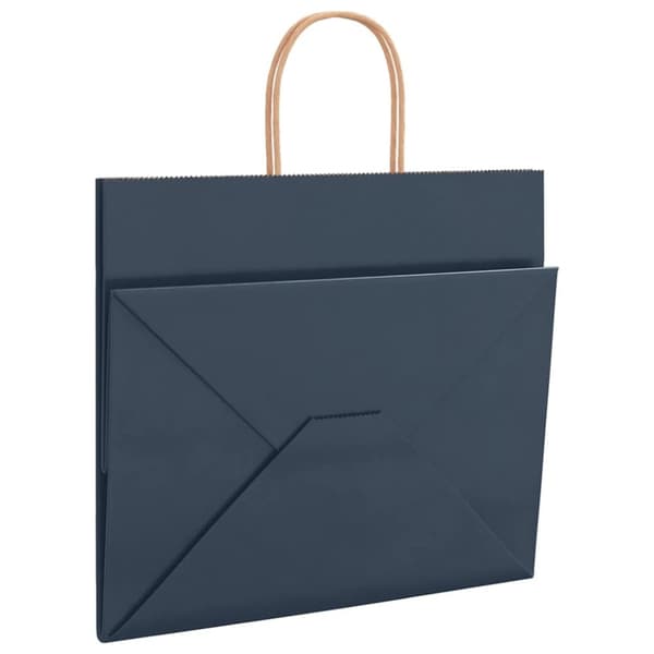 vidaXL kraftpapirposer 50 stk. med håndtag 32x22x28 cm blå