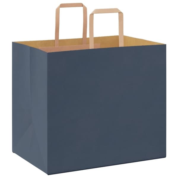 vidaXL Papirposer 50 stk med håndtak blå 32x22x28 cm
