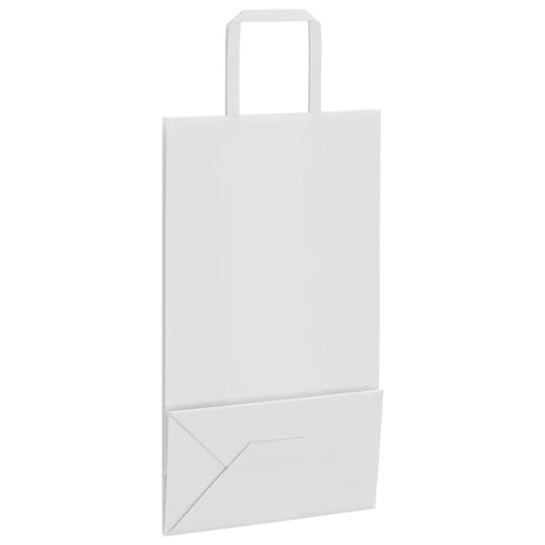 vidaXL kraftpapirposer 250 stk. med håndtag 21x11x36 cm hvid