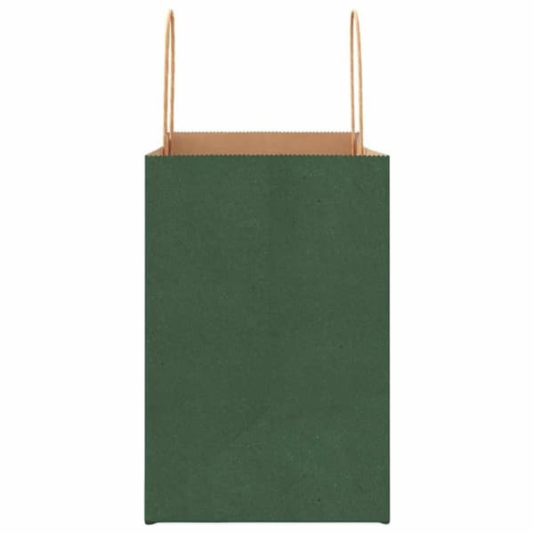 vidaXL Kraftpapperspåsar 50 st med handtag grön 26x17x25 cm
