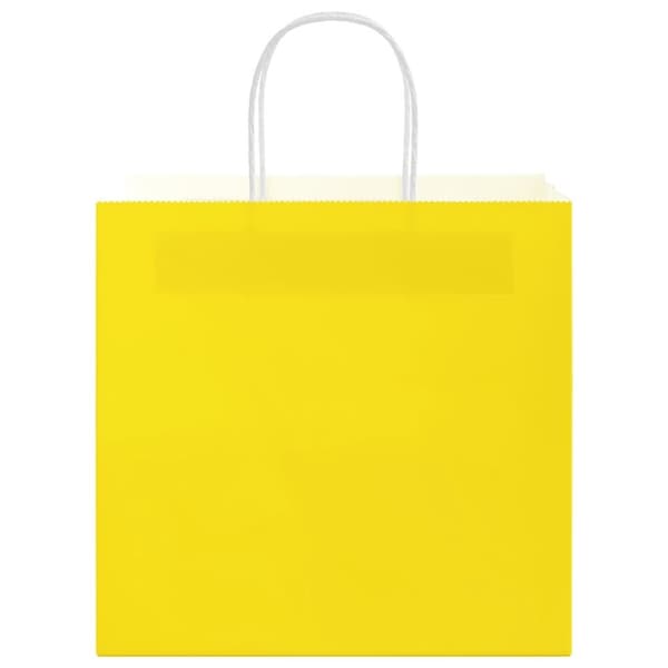 vidaXL Kraftpapperspåsar 50 st med handtag gul 26x17x25 cm