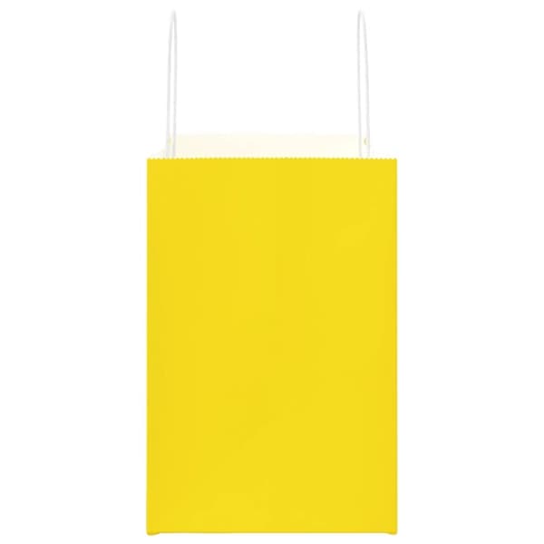 vidaXL Kraftpapperspåsar 50 st med handtag gul 26x17x25 cm