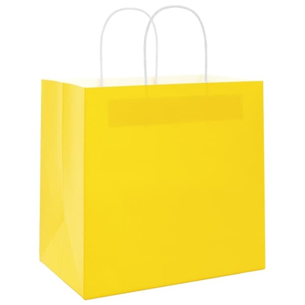 vidaXL Kraftpapperspåsar 50 st med handtag gul 26x17x25 cm