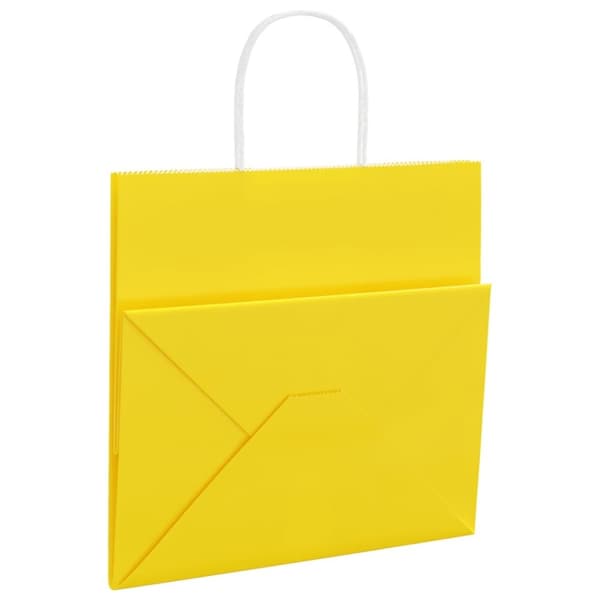 vidaXL Kraftpapperspåsar 50 st med handtag gul 26x17x25 cm