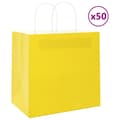 Miniatyrbild 1 av 11: vidaXL Kraftpapperspåsar 50 st med handtag gul 26x17x25 cm