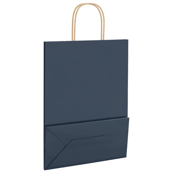 vidaXL Kraftpapperspåsar 250 st med handtag blå 26x12x35 cm