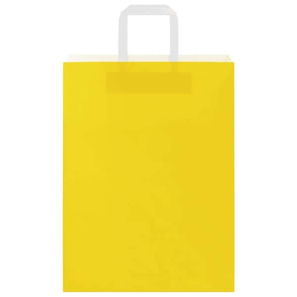 vidaXL Kraftpapperspåsar 250 st med handtag gul 26x12x35 cm