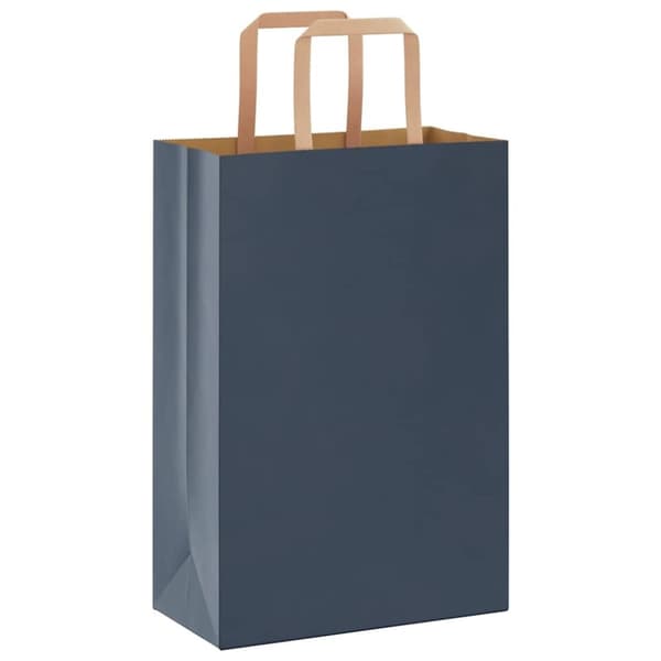 vidaXL Kraftpapperspåsar 50 st med handtag blå 21x11x31 cm