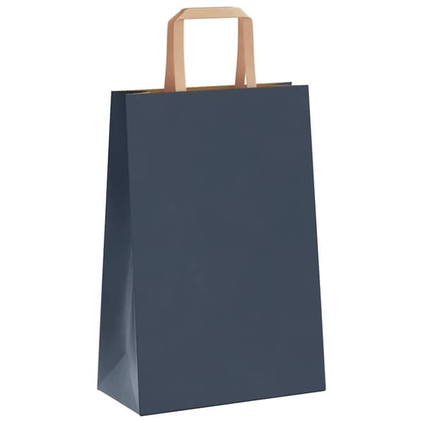 vidaXL Kraftpapperspåsar 50 st med handtag blå 21x11x31 cm