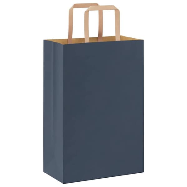 vidaXL Kraftpapperspåsar 50 st med handtag blå 21x11x31 cm