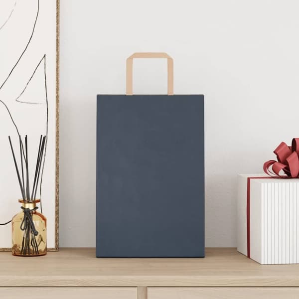 vidaXL Kraftpapperspåsar 50 st med handtag blå 21x11x31 cm