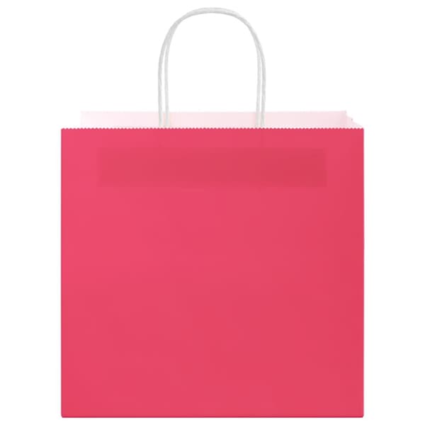 vidaXL Kraftpapperspåsar 50 st med handtag rosa 26x17x25 cm
