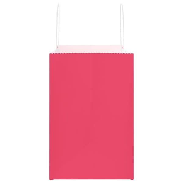 vidaXL Kraftpapperspåsar 50 st med handtag rosa 26x17x25 cm