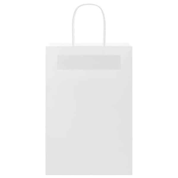 vidaXL Papperspåsar 50 st med handtag vit 21x11x31 cm