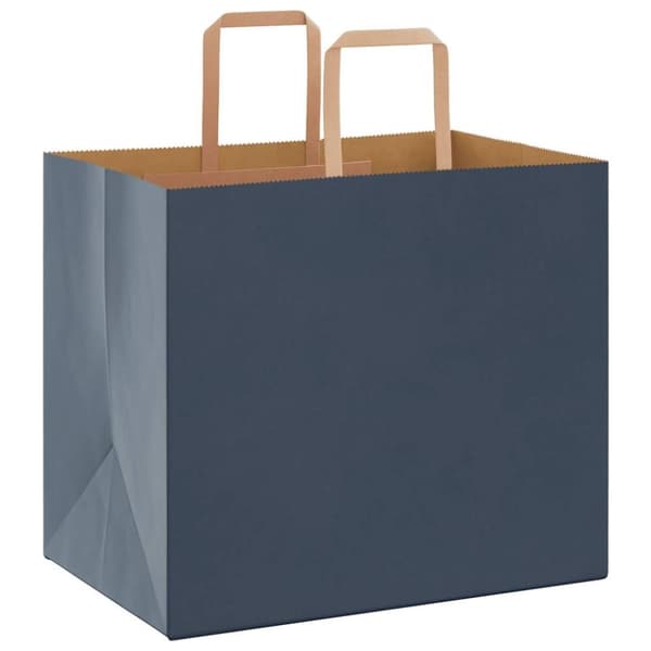 vidaXL Kraftpapperspåsar 250 st med handtag blå 32x22x28 cm