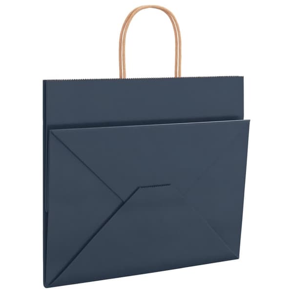 vidaXL Kraftpapperspåsar 250 st med handtag blå 32x22x28 cm